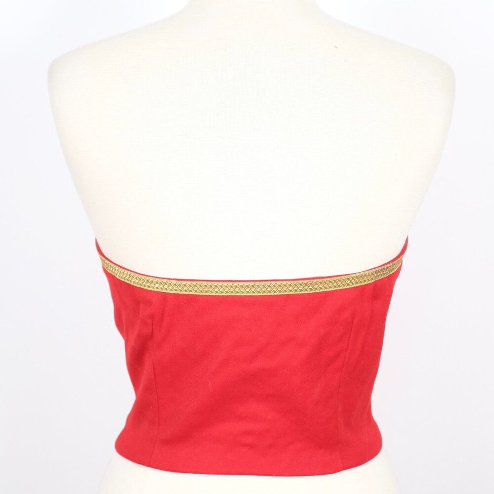 Ralph Lauren Purple Label Collection Small corset bustier top vintage red gold - Picture 7 of 13
